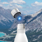 CrazyCap Bottle + UV Water Purifier (White)