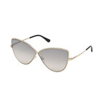 Tom Ford // Women's Elise Sunglasses // Shiny Rose Gold + Mirrored Smoke