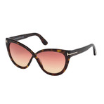Tom Ford // Women's Arabella Sunglasses // Brown Tortoise + Pink Gradient