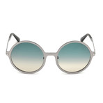 Women's Ava Sunglasses // Shiny Light Ruthenium + Blue Gradient