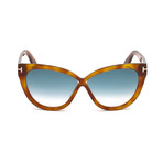 Women's Arabella Sunglasses // Havana + Blue Gradient