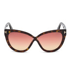 Tom Ford // Women's Arabella Sunglasses // Brown Tortoise + Pink Gradient