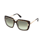 Women's Marissa Sunglasses // Dark Havana + Gold + Green Gradient