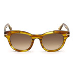 Women's Elizabeth Sunglasses // Light Brown + Brown Gradient