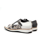 Q1 Double Monk Shoes // White + Gray (US: 10)