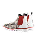 Nezzar II Patina Chelsea Boots // Light Gray + White + Red (US: 7)