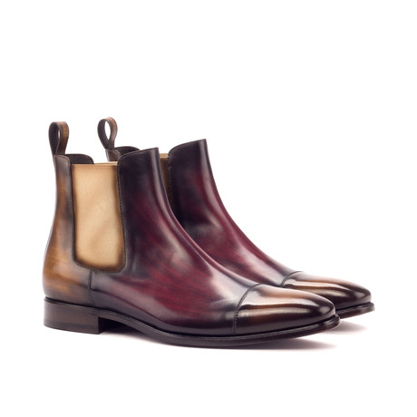 Utah Patina Chelsea Boots // Cognac + Burgundy (US: 6)