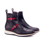 Jinos Octavian Boots // Black + Red (US: 9.5)