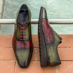 Tice Patina Oxford Shoes // Burgundy + Khaki (US: 6.5)