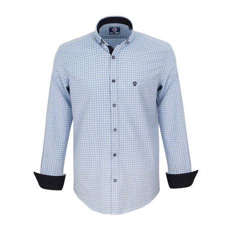 Agar Dress Shirt // Blue + White Plaid (L)