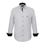 Elijah Dress Shirt // White + Navy (M)