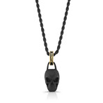 Skull Necklace // Black + Gold