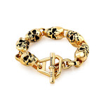 Skull Link Bracelet // Gold Plated (8.5")