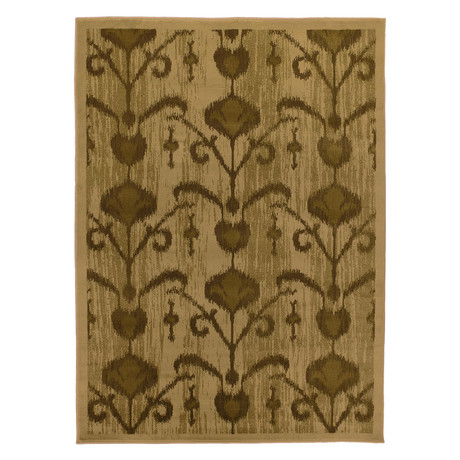 Ikat // Vine Light Brown Rug