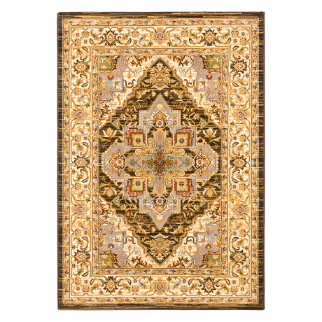 Persia Serapi // Cream + Dark Brown Rug