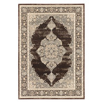 Shahrzad Kerman // Cream + Dark Brown Rug (3'11" x 5'3")