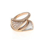 Bulgari 18k Rose Gold Diva's Dream Mother of Pearl Diamond Ring // Ring Size:6.75