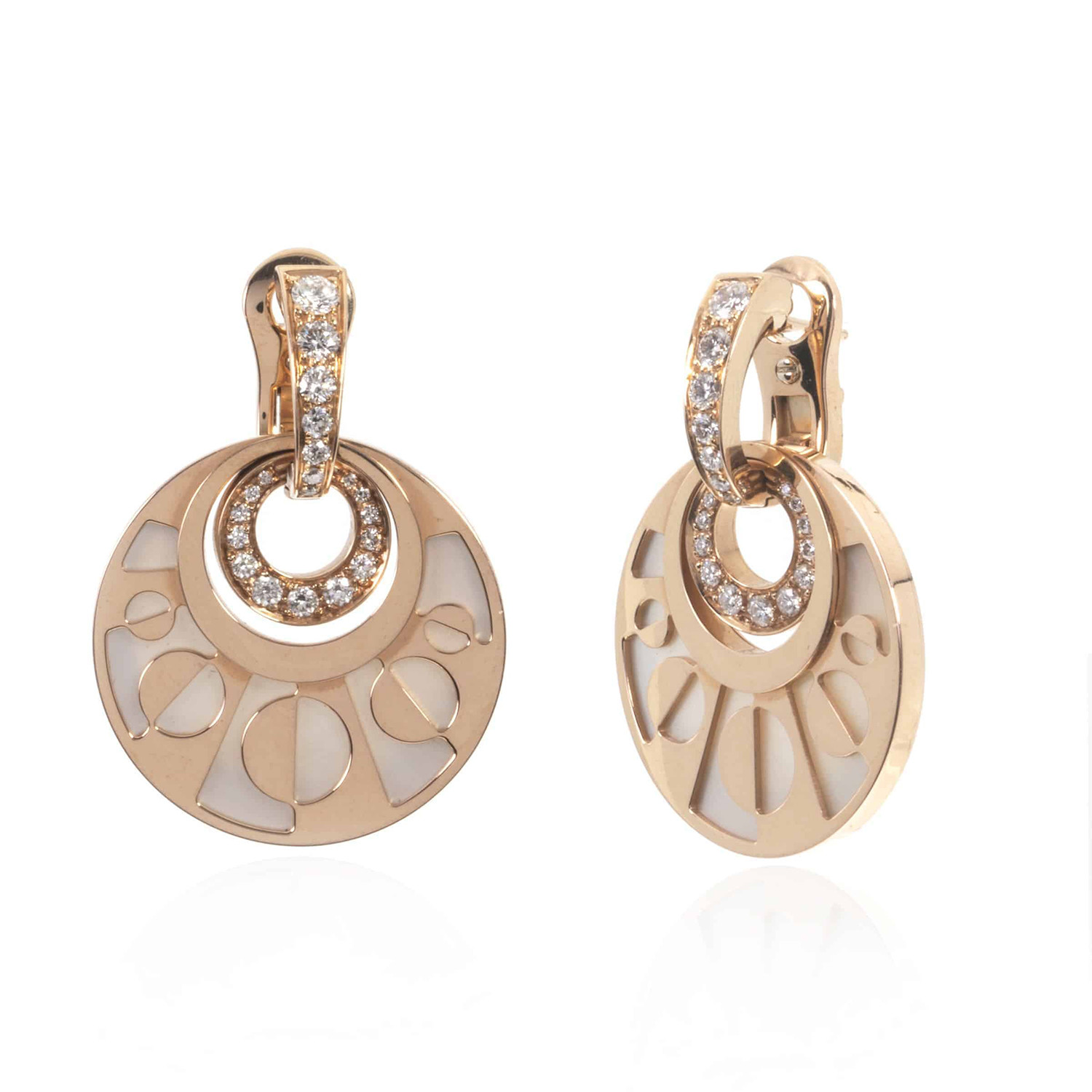 Bulgari 18k Rose Gold Mother of Pearl Earrings - Bvlgari - Touch of Modern