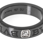 Bulgari Black Ceramic Diamond Ring (Ring Size: 5.5)