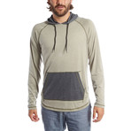 Tyler Contrast Burnout Pullover // Military (L)