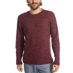 Andres Long Sleeve Waffle Tee // Dark Burgundy (XS)