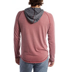 Tyler Contrast Burnout Pullover // Burgundy (XS)