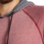 Tyler Contrast Burnout Pullover // Burgundy (L)