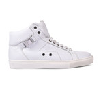 Versace Collection // Hi-Top Fashion Sneaker // White + Nickel (Euro: 43)