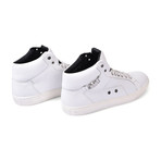 Versace Collection // Hi-Top Fashion Sneaker // White + Nickel (Euro: 43)