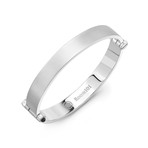 Flat Bangle Bracelet // Matte Silver (Small)