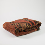 Persian Charm Boiled Wool Throw (Brown + Gold)