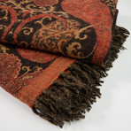 Persian Charm Boiled Wool Throw (Brown + Gold)