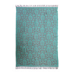 Damask Throw (Teal + Gray)