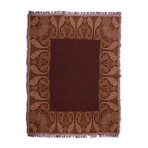 Persian Charm Boiled Wool Throw (Brown + Gold)