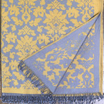 Damask Throw (Yellow + Gray)