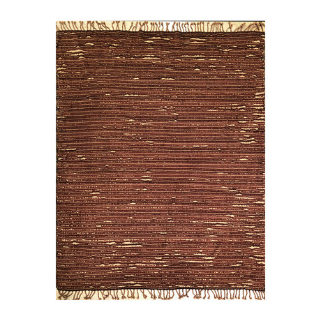 Ribbon Applique Wool Throw (Brown)