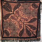 Persian Charm Boiled Wool Throw (Brown + Gold)