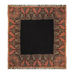 Persian Charm Boiled Wool Throw (Brown + Gold)