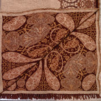 Persian Charm Boiled Wool Throw (Brown + Gold)