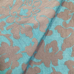 Damask Throw (Teal + Gray)