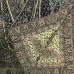 Neo Paisley Boiled Wool Throw (Olive + Black + Purple)