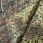 Neo Paisley Boiled Wool Throw (Olive + Black + Purple)