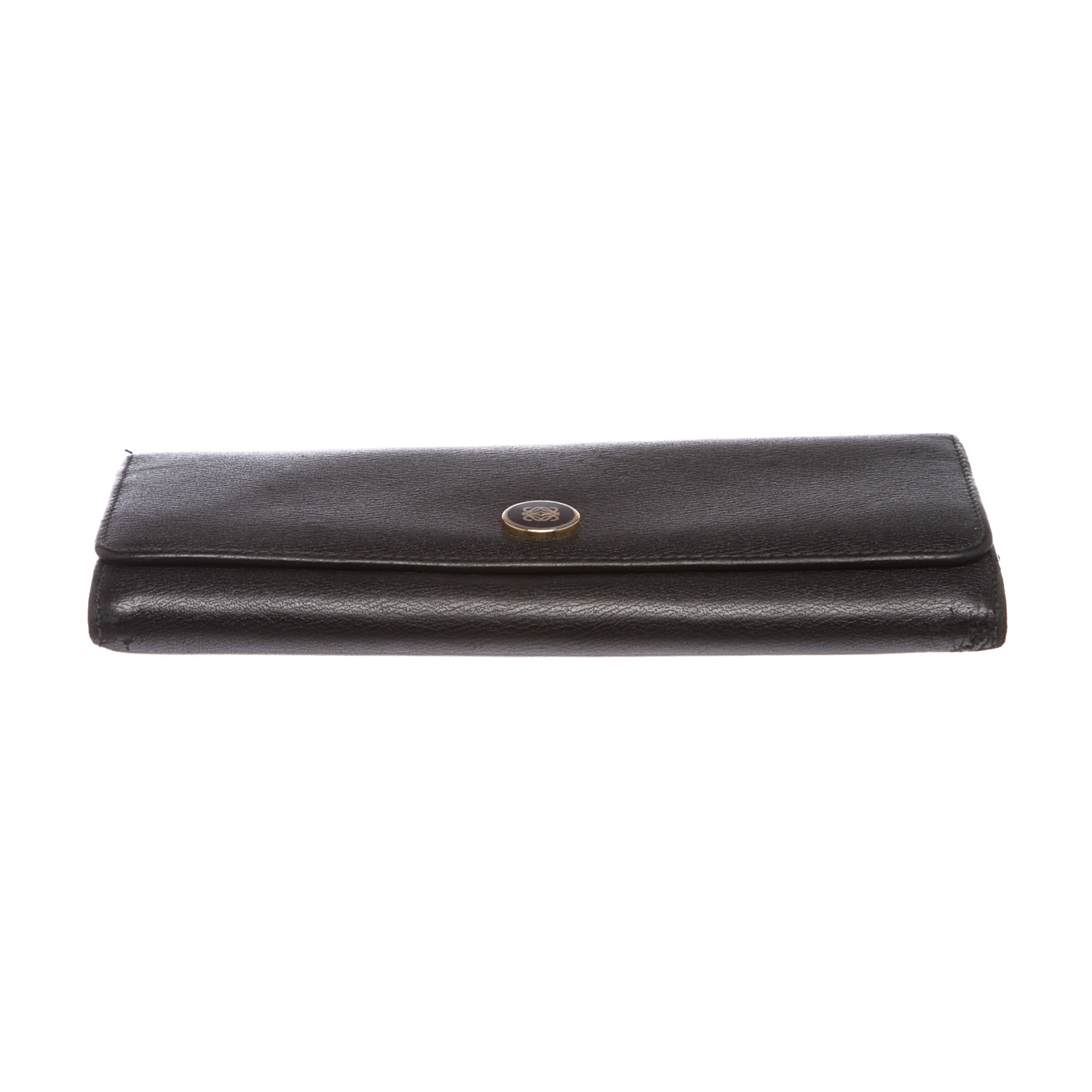 Loewe // Black Leather Long Wallet // Black // Pre-Owned - Pre-Owned ...