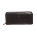 Loewe // Leather Long Zip Wallet // Black // Pre-Owned