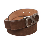 Salvatore Ferragamo // Gancini Brown Leather Belt 110 // Brown // Pre-Owned