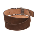 Salvatore Ferragamo // Gancini Brown Leather Belt 110 // Brown // Pre-Owned