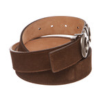 Salvatore Ferragamo // Gancini Brown Leather Belt 110 // Brown // Pre-Owned