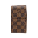 Louis Vuitton // Damier Ebene Canvas Leather Cigarette Holder Case // Brown // Pre-Owned