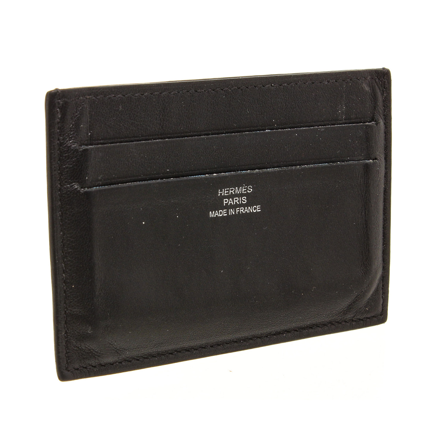 Hermès // Leather Citizen Twill Card Holder // Black // Pre-Owned - Pre