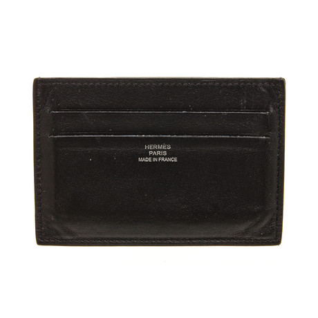 Hermès // Leather Citizen Twill Card Holder // Black // Pre-Owned